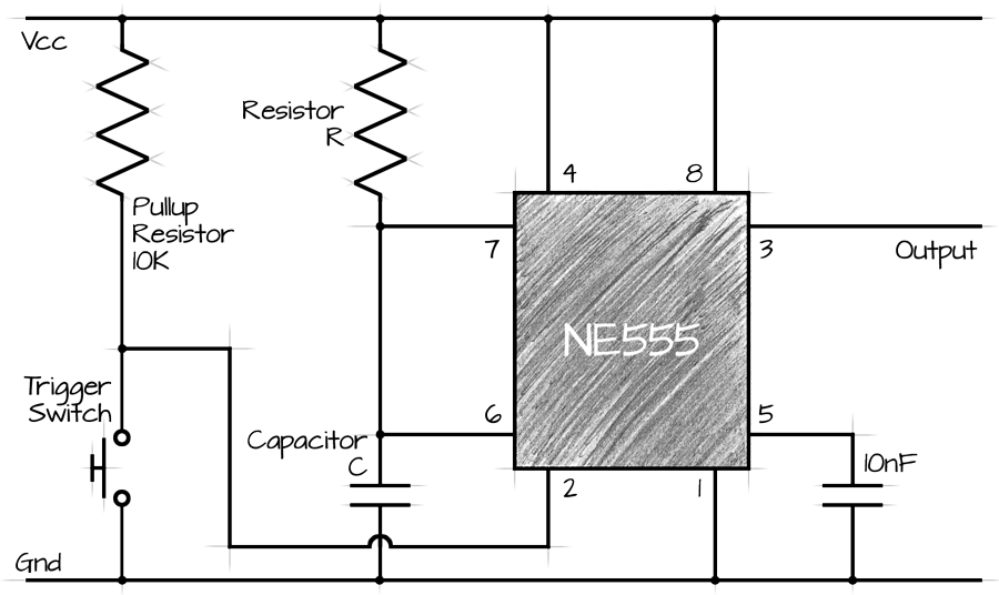 555 Ne555 Monostable Circuit Calculator